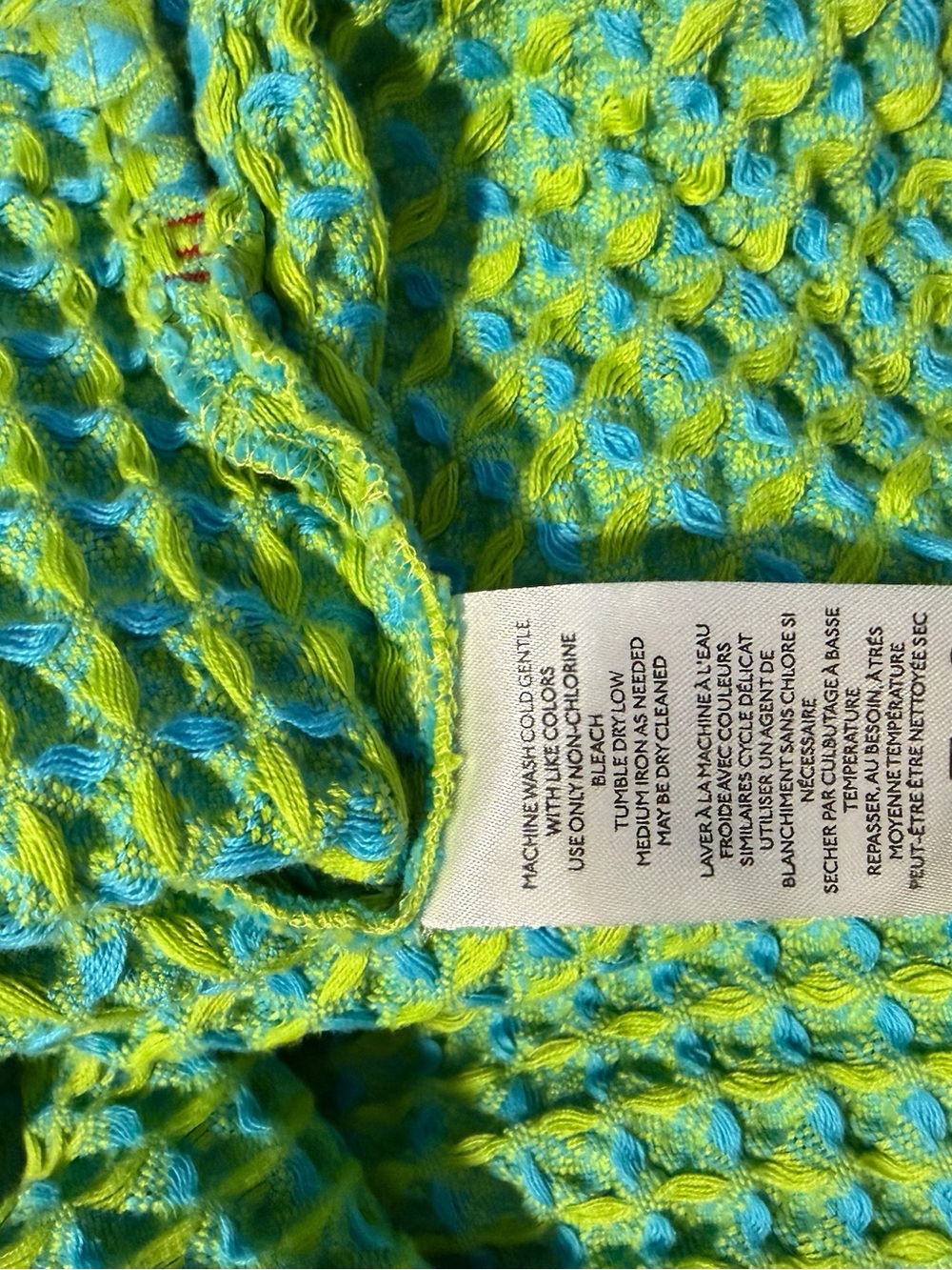 BDG Urban Outfitters Baja Stanley Waffle Hoodie Blue Green Top S - Picture 7 of 8